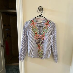 Embroidered Anthropologie Blouse